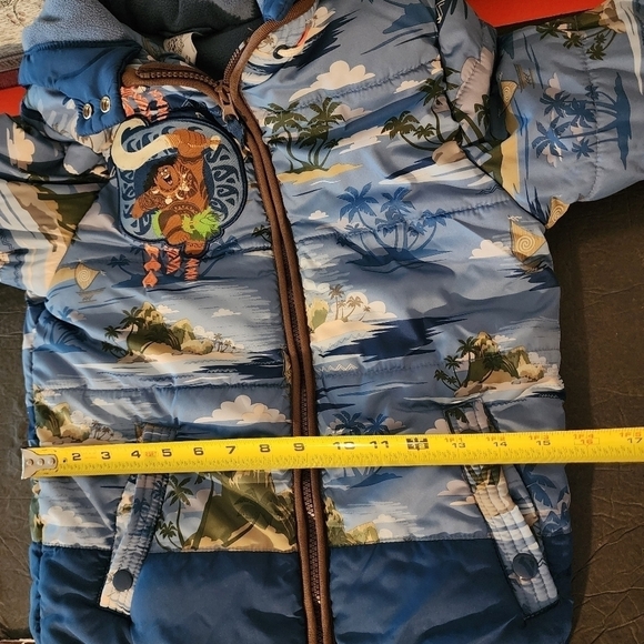 Disney Store Moana Wayfinder Maui Kids 7/8 Full Zip Hooded Puffer Jacket - Picture 14 of 15